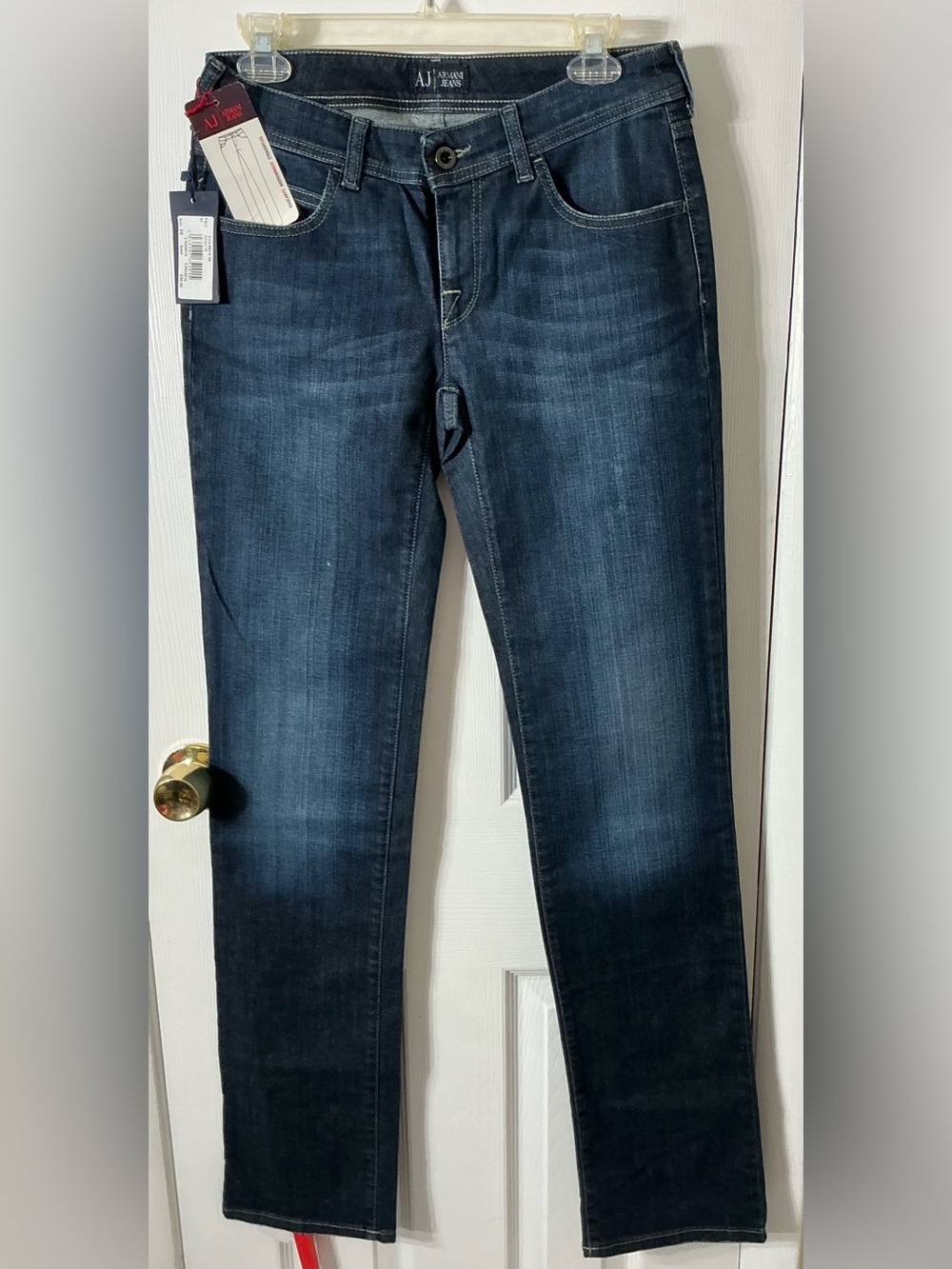 Armani Jeans Women’s Straight Dark Blue Denim Certificate Sz 29 NWT